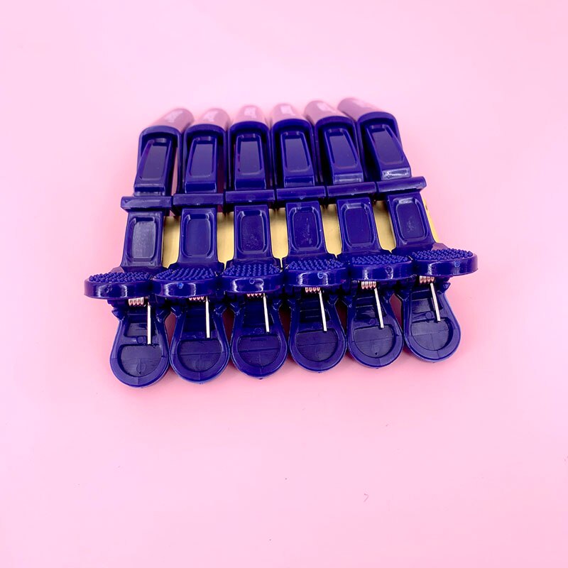 6 Stks/partij Plastic Haar Clip Kappers Klemmen Klauw Haar Sectie Clips Grip Snijden Barbers Voor Salon Hair Styling Accessoires: Blue-6pc