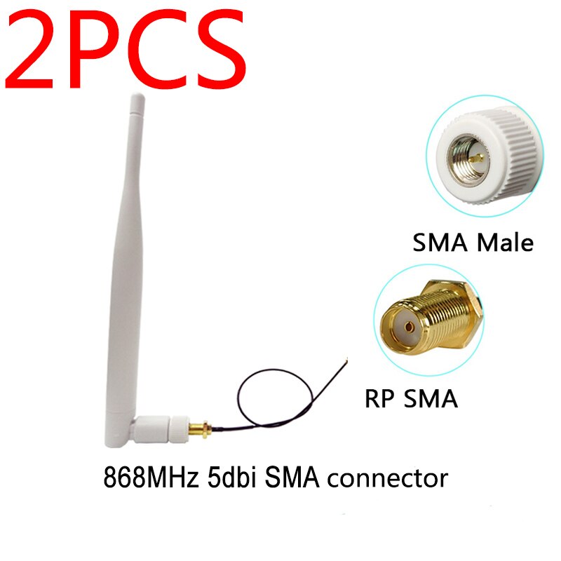 868MHz Antenna lora lorawan 915MHz white 5dbi SMA Male Connector GSM 915 MHz 868 MHz antena antenne waterproof Pigtail Cable: 2PCS MC