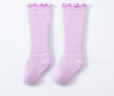 Baby Strümpfe Neugeborenen Baby Mädchen Junge Stulpen Kleinkind Sommer Junge Strumpf Baumwolle Dünne Seide Strümpfe Beine Warme Baby Lange Socken: Violett / 1 zu 3Jahr