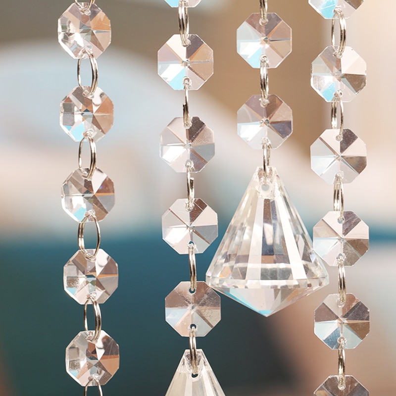 20 st /50 st 14mm kristallglas prismor åttakantiga pärlor lampa glas ljuskrona delar för hängande dekoration
