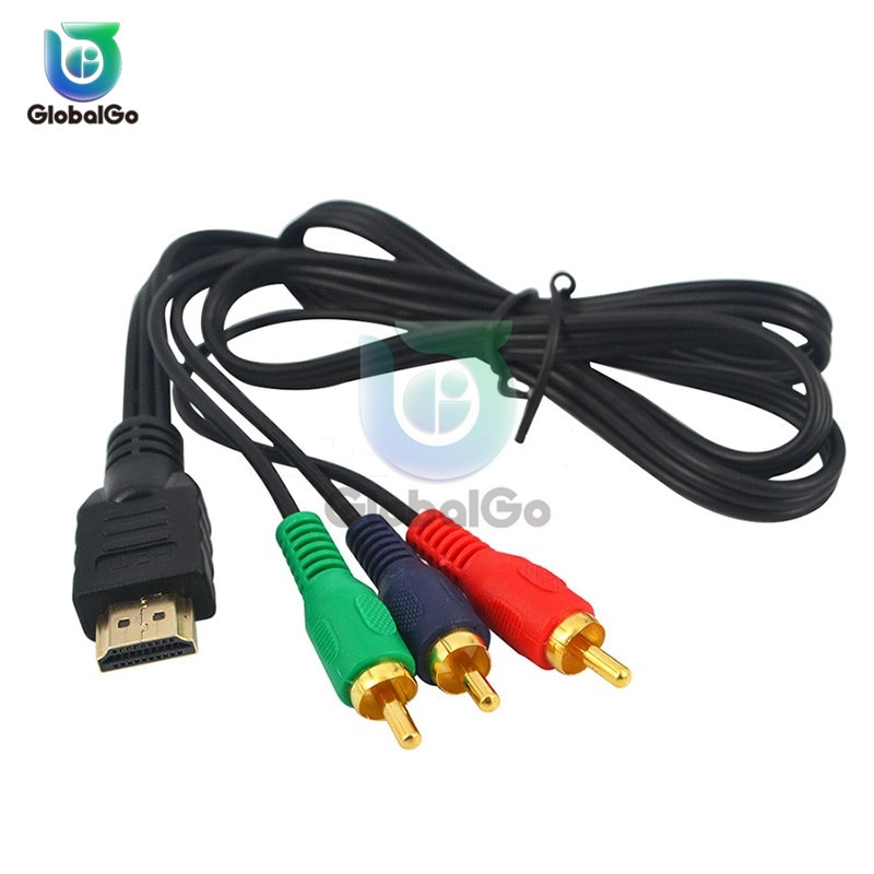 Hdmi til rca kabel hdmi hann  til 3 rca av kompositt hann m/m kontaktadapter konverter kabel ledning avsender