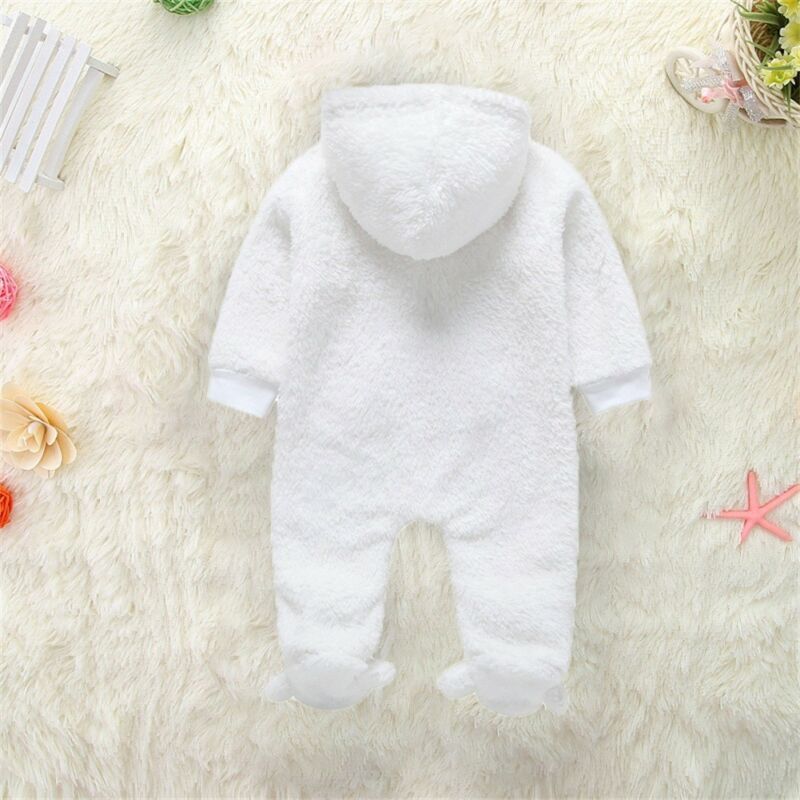 Goocheer Herfst Hooded Lange Mouw Jumpsuit Voet Solid White Pocket Jongens Meisjes Kleding Outfits Kleding Pasgeboren Baby Romper