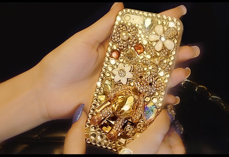 For ZTE Blade A3 A5 A7 V9 V10 Vita L8 Axon 7 Nubia Z17 Z11 Max N1 Luxury Diamond Bear Cover Rhinestone case