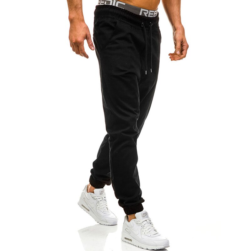 Menn løpebukser bukser menn snorbukser hofte hopp harembukser herre joggebukser solide bukser joggebukser Plus størrelse m -3xl