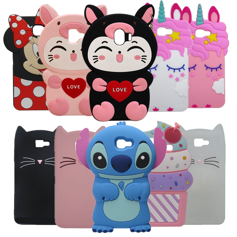 For Samsung J4 Plus J4Plus J415F J415 J4+ 3D Cartoon Cute Silicone Case For Samsung Galaxy J6 Plus cover Coque fundas