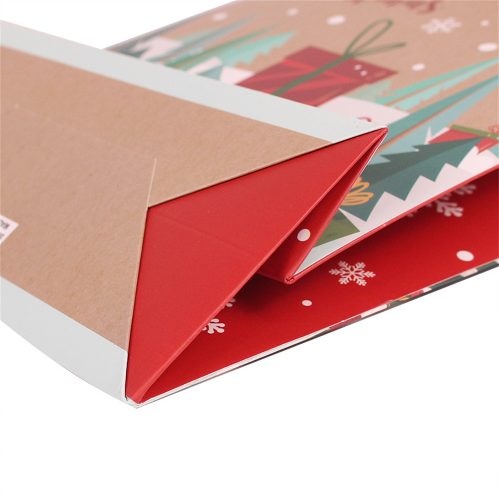 Christmas Bag Snowflake Christmas Kraft Paper Bag Candy Snack Portable Packaging Accessories Christmas Decorations