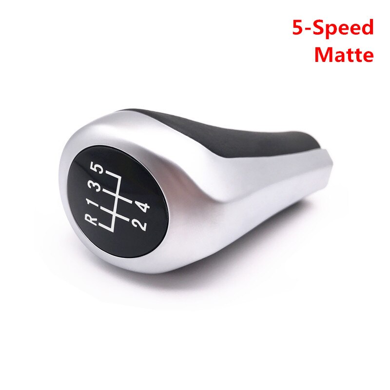 Verchroomde Matte Carbon Fiber Lederen Pookknop Voor Bmw 1 3 5 6 Serie E30 E36 E39 E46 X5 e53 E60 E63 X3 E83 X1 E84 E90 E91: Matte 5Speed