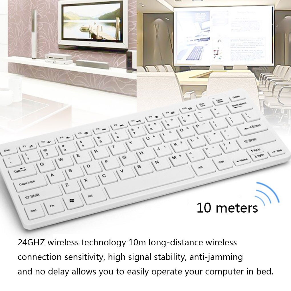 2.4G Mini Ergonomic Wireless Keyboard Mouse Set For Notebook Laptop Desktop PC TV Office Supplies