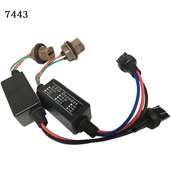 Lot de 7440 w21w t20 2 anti-erreur canbus, décodeur led, avertissement, annuleur d'erreur pour ampoule de clignotant led, décodeur d'ampoule led: 7443