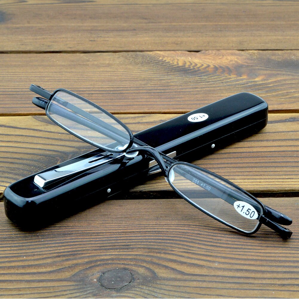 Legierung Super Schmale Tragbare Lesebrille Umfassen Metall Tragbare Stift Typ Gläser fallen + 0,75 + 1 + 1,25 + 1,5 + 1,75 bis + 4: + 175