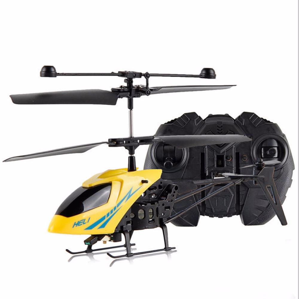 2CH Mini RC Helicopter Radio Remote Control Aircraft 3D Gyro Helicoptero Electric Micro Helicopters For Children: YELLOW