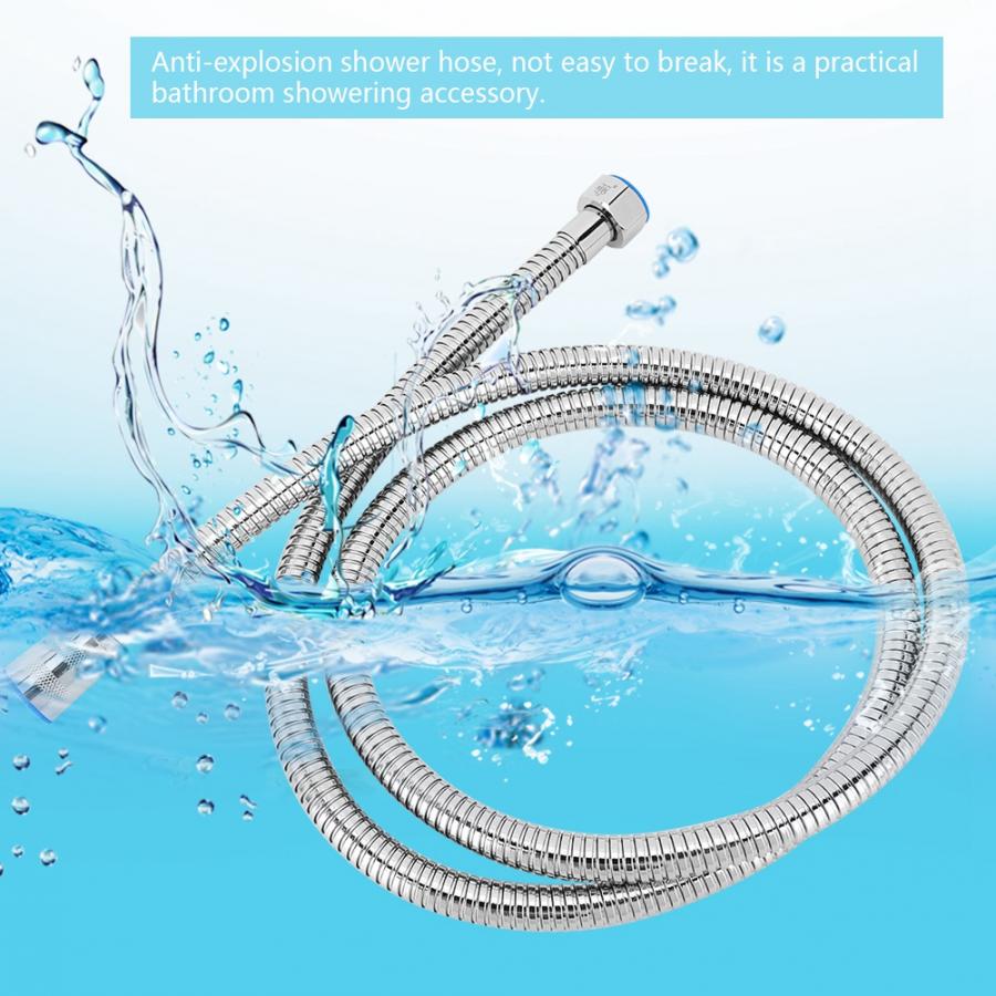 G1/2in Edelstahl Dusche Schlauch Galvanik flexibel ziehen Dusche Schlauch Ersatz Heimat Schlecht Zubehör