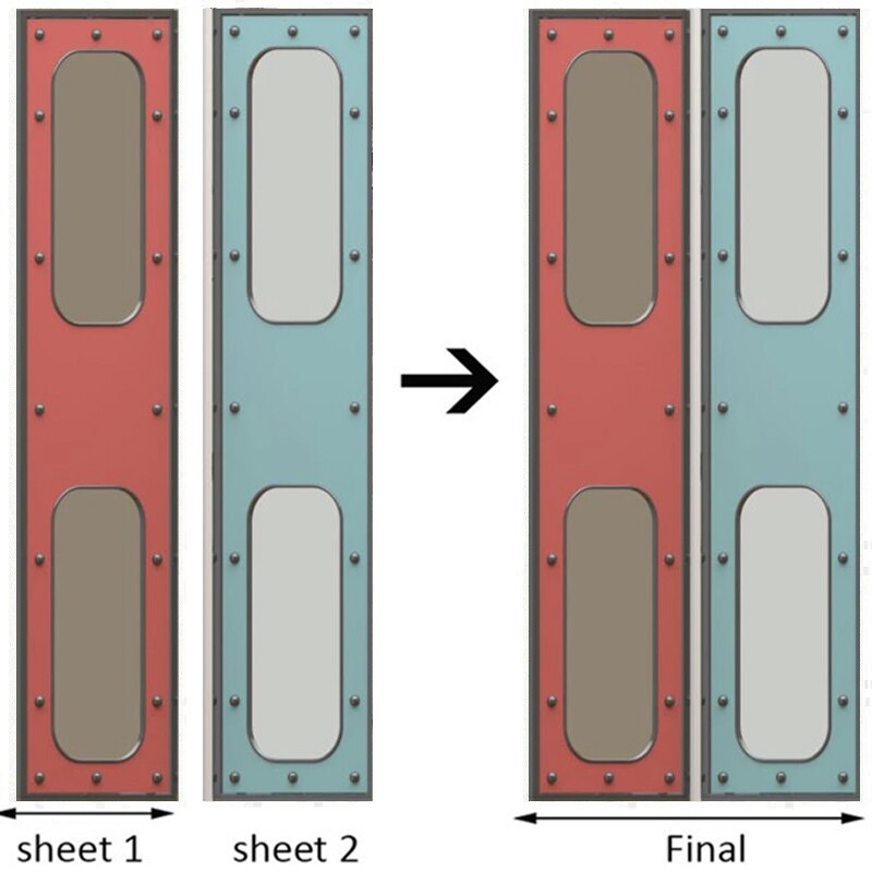 Modern Door Sticker Children's Bedroom Study Room Vinyl Door 3D Murals Self-Adhesive Waterproof 3D Wall Sticker Poster