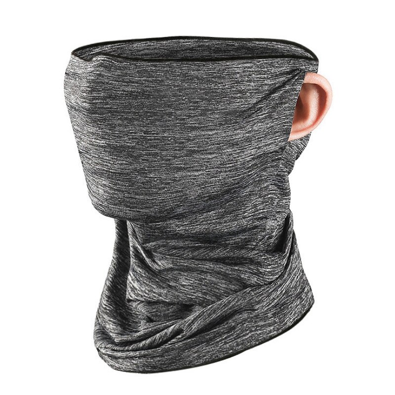 Motorcycle Proctect Cycling Face Mask Anti-UV Neck Hood Half Face Breathable Dustproof Headband Triangle Sport Scarf: grey