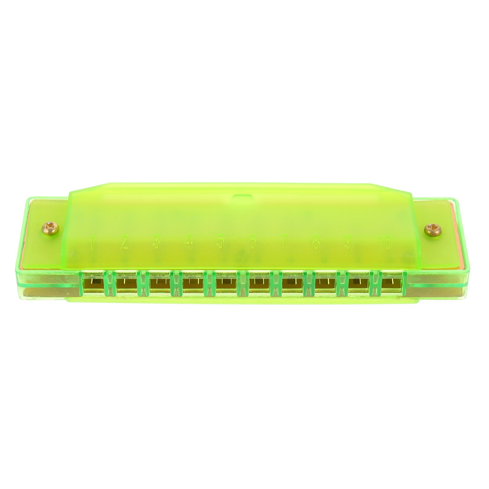Ten Holes Kids Harmonica Plastic Mouth Adults Beginner Musical: Green