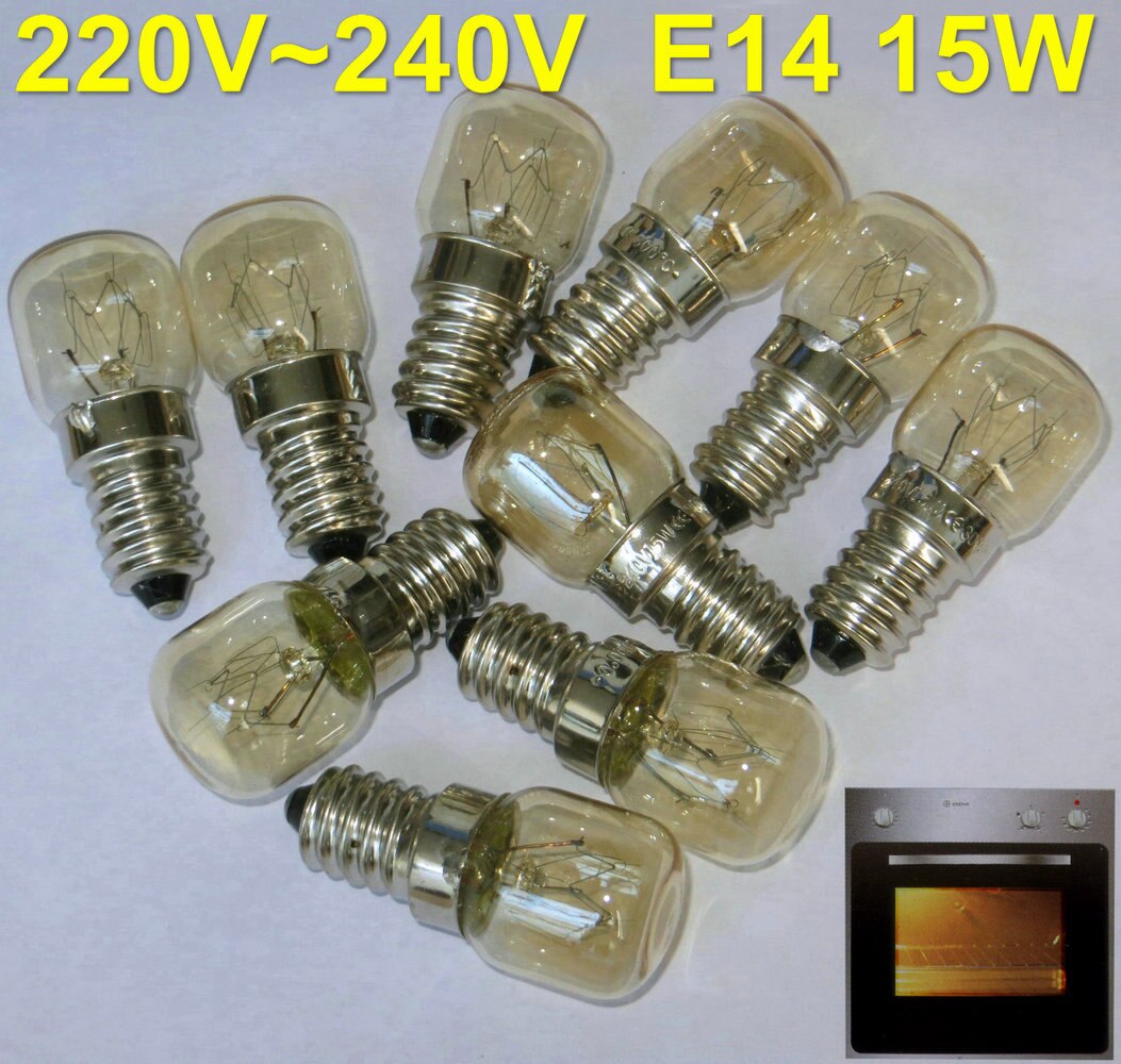 10Pcs E14 T22 15W 220V~240V Oven Bulb Oven Toaster / Steam Light Bulbs / Cooker Hood Lamps Heat Resistant Bulb 300'C