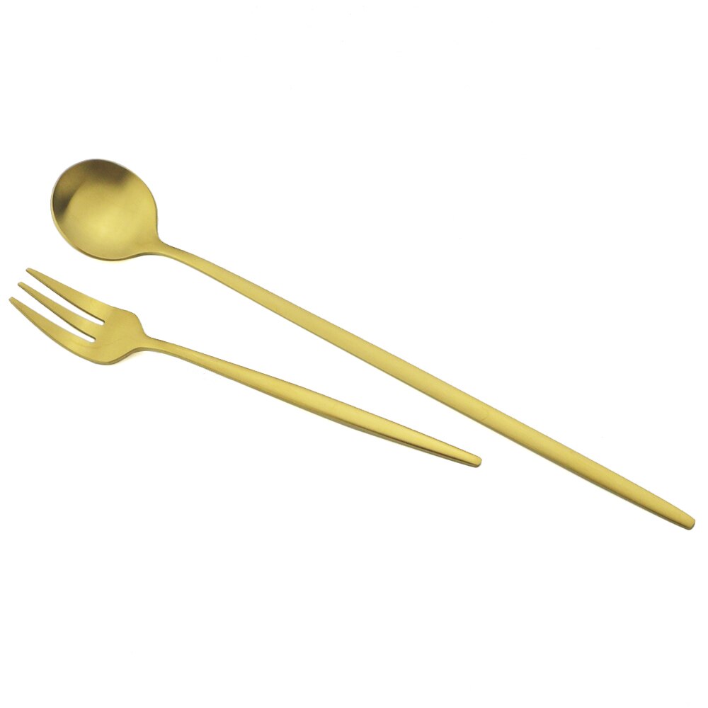 Ensemble de fourchettes à fruits en acier inoxydable, petite fourchette à Dessert en or blanc, ensemble de fourchettes à thé pour gâteau, fourchette à salade, service de couverts 6 pièces