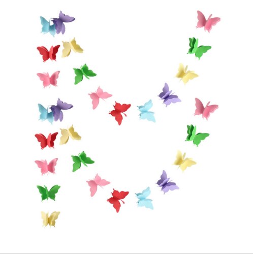 2.7M 3D Paper Garland Butterfly Banner kids Baby Shower Butterfly Bunting for Valentine's Day Wedding Birthday Party Decoration: Color