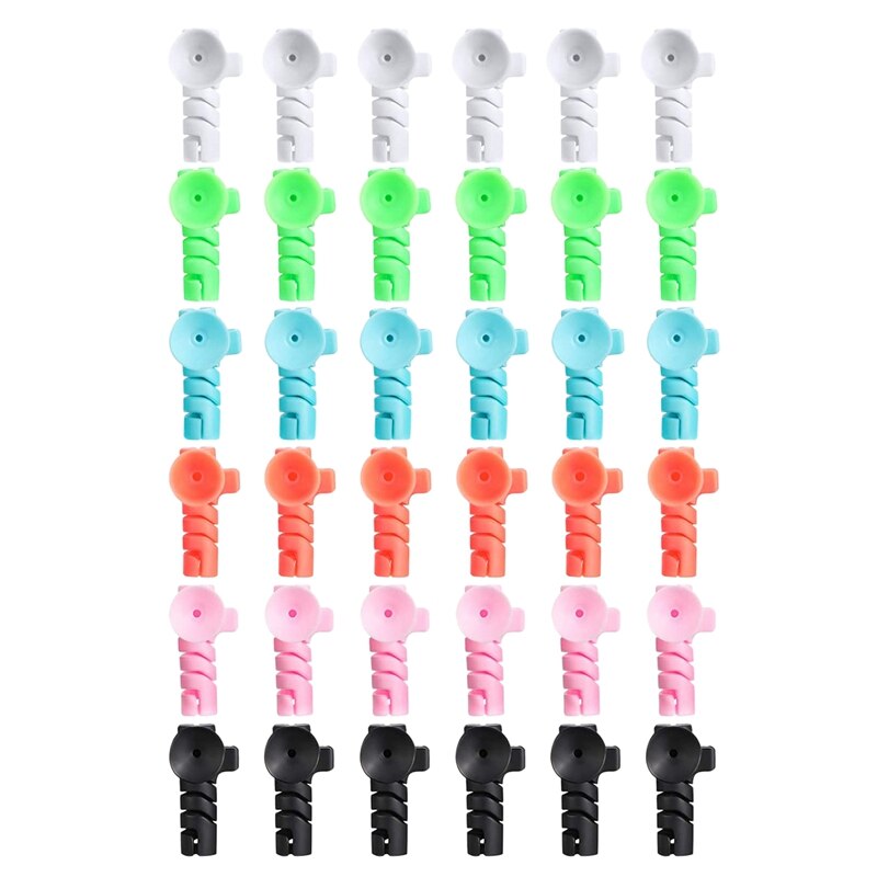 36 Pieces Cable Protector,Charger Protector Flexible Silicone USB Protector Suit for All Cellphone Data Lines