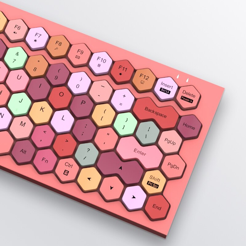 Mini Wireless Bluetooth Keyboard Ultra Slim 2.4GHz Bluetooth5.1 Keyboard 83 Keys Colorful Keypad for Laptop