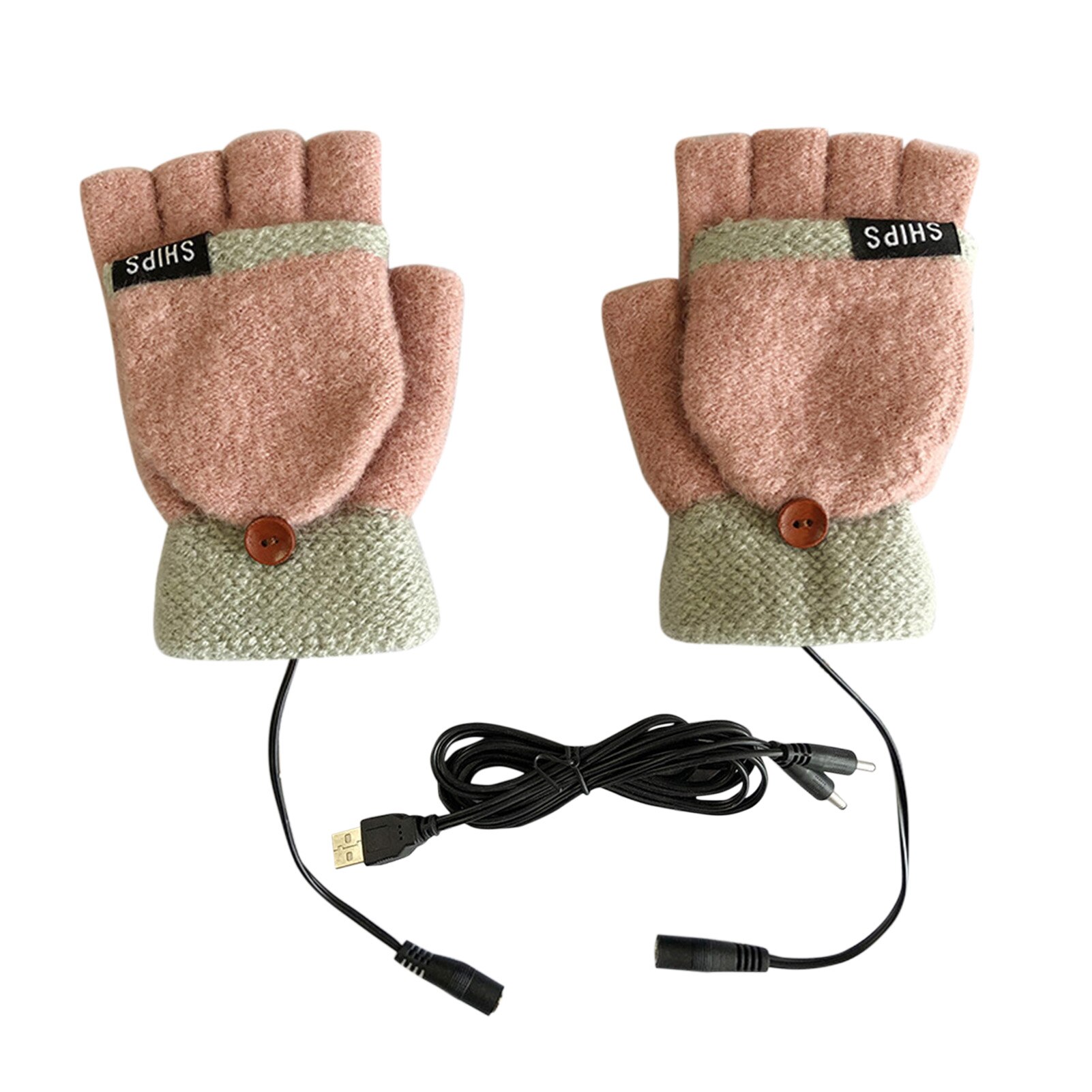 Usb Elektrische Verwarming Handschoenen Half-Vinger Handschoenen Met Vinger Babybedjes Wasbaar Indoor Outdoor Warme Handschoenen Enkelzijdig Verwarming mitten