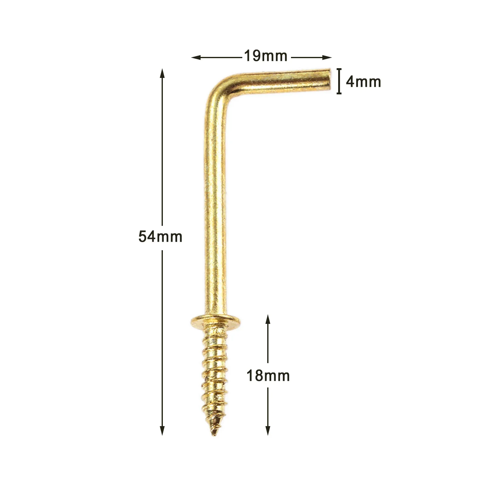 10/20pcs 7-style Metal Hook L-shape Golden Screw-in Hanger 17/25/37/47/54mm Wood Wall Mounted Photo Frame Kitchen Garden Outdoor: Orange