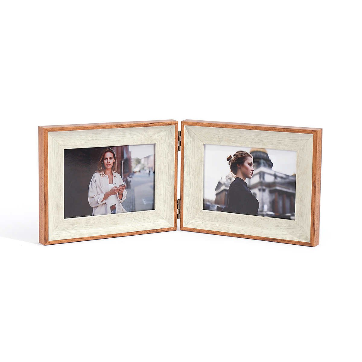 Cadre articulé pliant horizontal 1 pièce, affichage de bureau à domicile, pour l'art, affichage de photos, cadre en plastique, double cadre