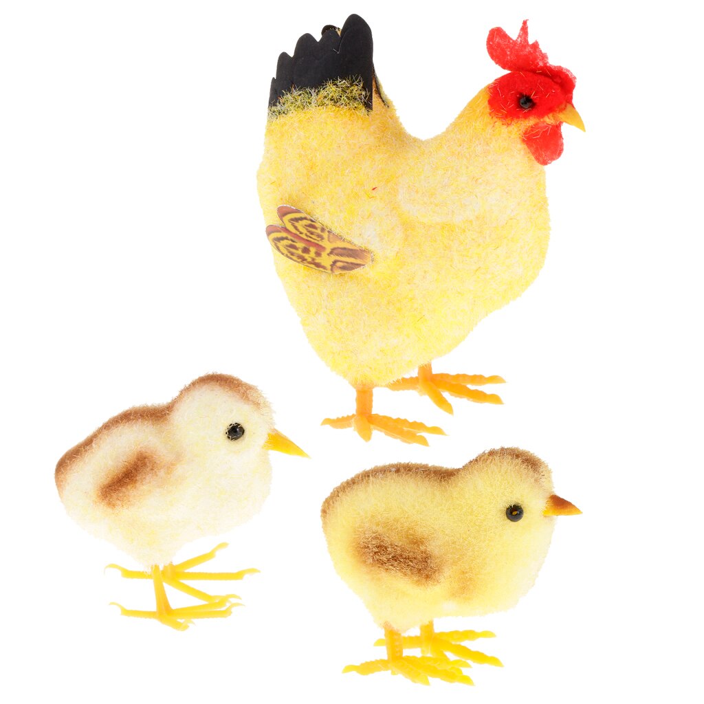 Artificial Chick Decor - Realistic Yellow Baby Chick Lifelike Furry Chicken
