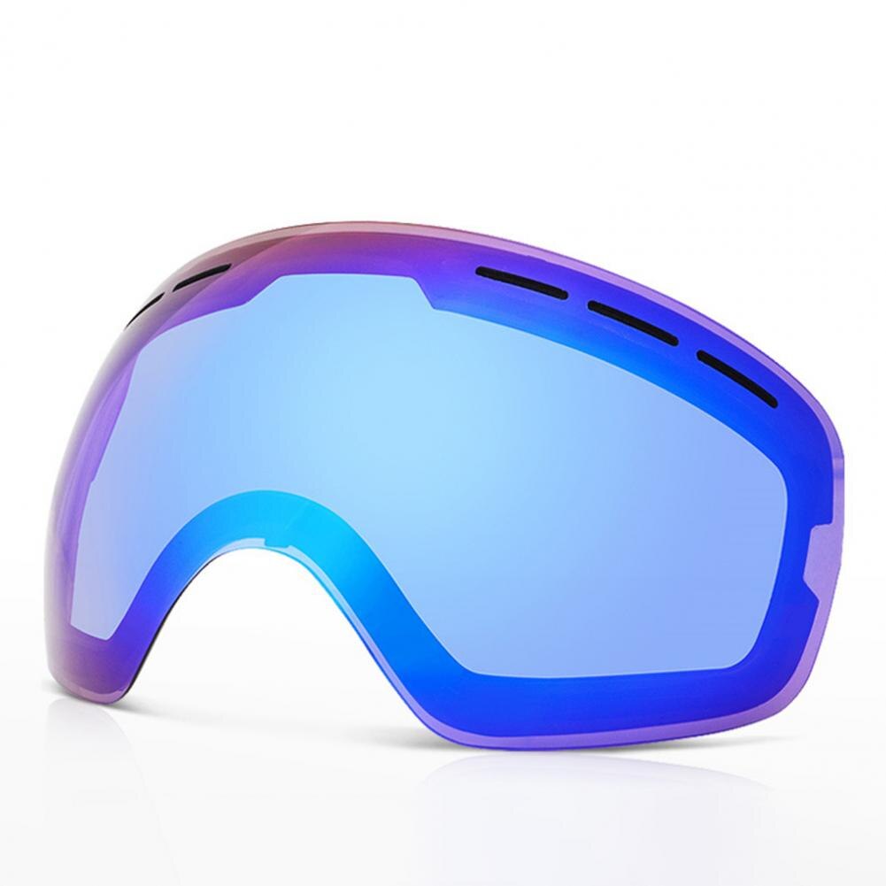 1Pc Useful Winter Goggles Lenses Double-layer Windproof Snow Blindness Proof Winter Anti-Fog Snow Ski Glasses Lenses