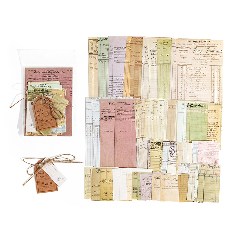 JIANQI 100 unids/pack decoración álbum de recortes materiales Vintage Kit combinado de papel DIY diario basura Collage álbum de fotos papel de fondo Retro: Caqui oscuro
