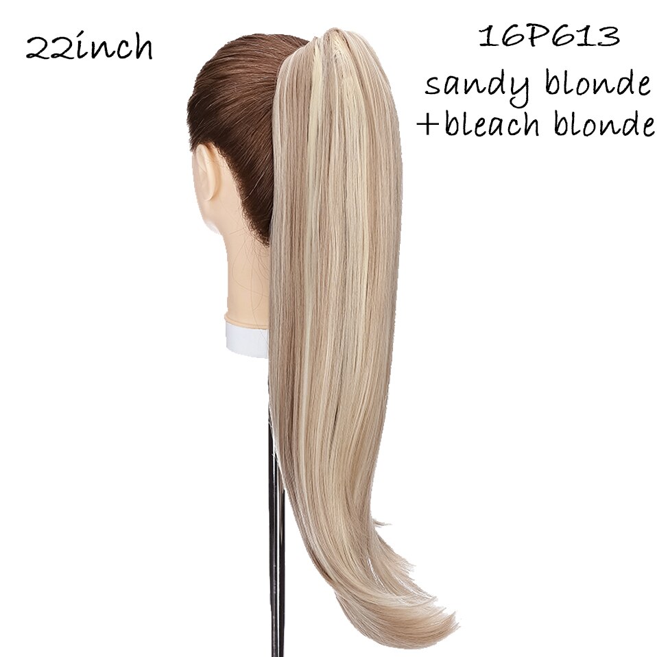 HAIRRO-extensiones de cabello sintético para mujer, extensión de cola de caballo con Clip, 22 pulgadas: 16P613