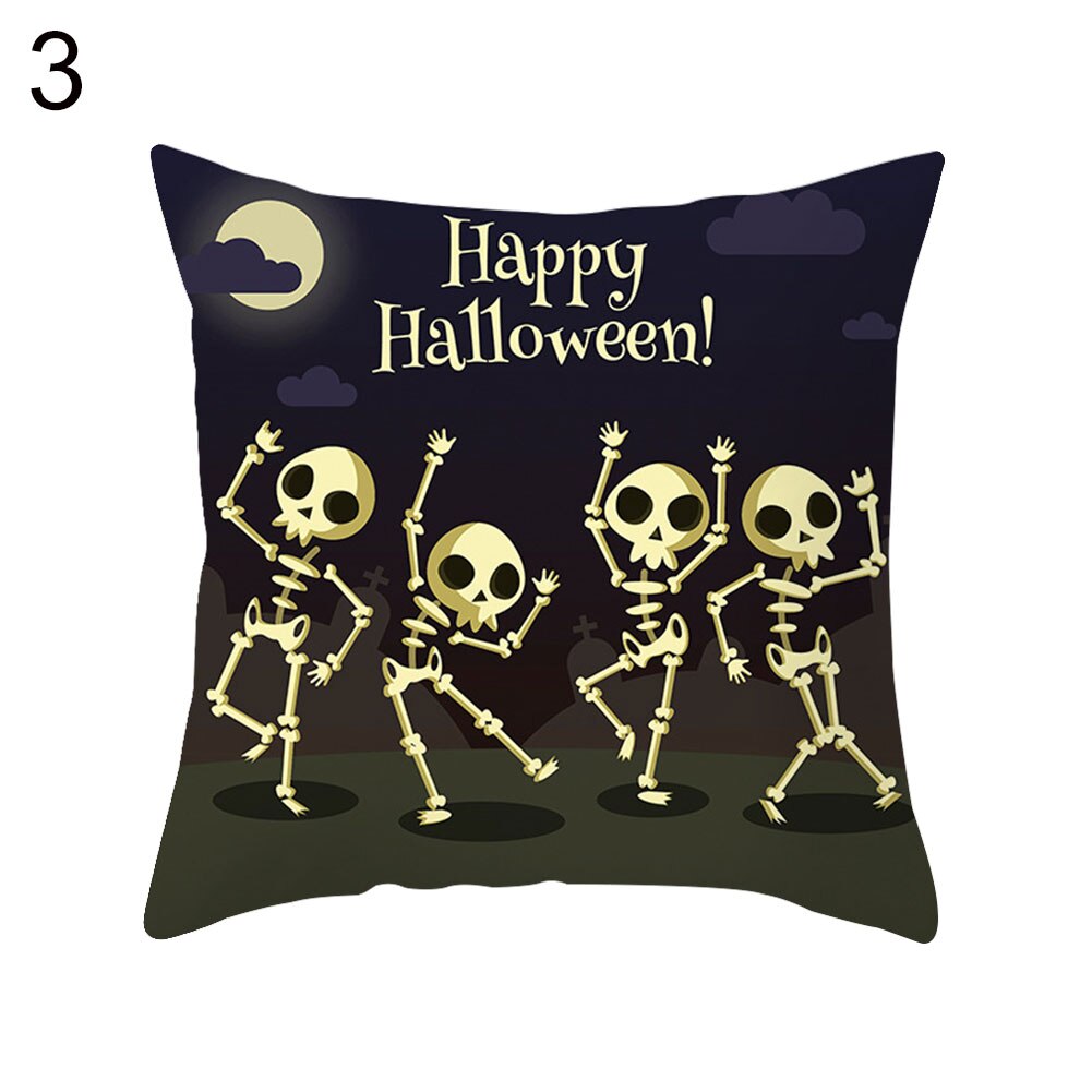 1pc sjove halloween græskar spøgelse flagermus trick or treat pudebetræk pudebetræk stribet geometrisk pudebetræk kussen sofa indretning