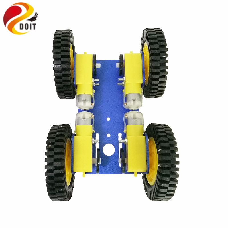 Smart Robot RC Auto Kit Met 2mm Aluminium Chassis, 4 stks TT Motor, 4 stks 80mm Rubber Wiel Voor Arduino Project
