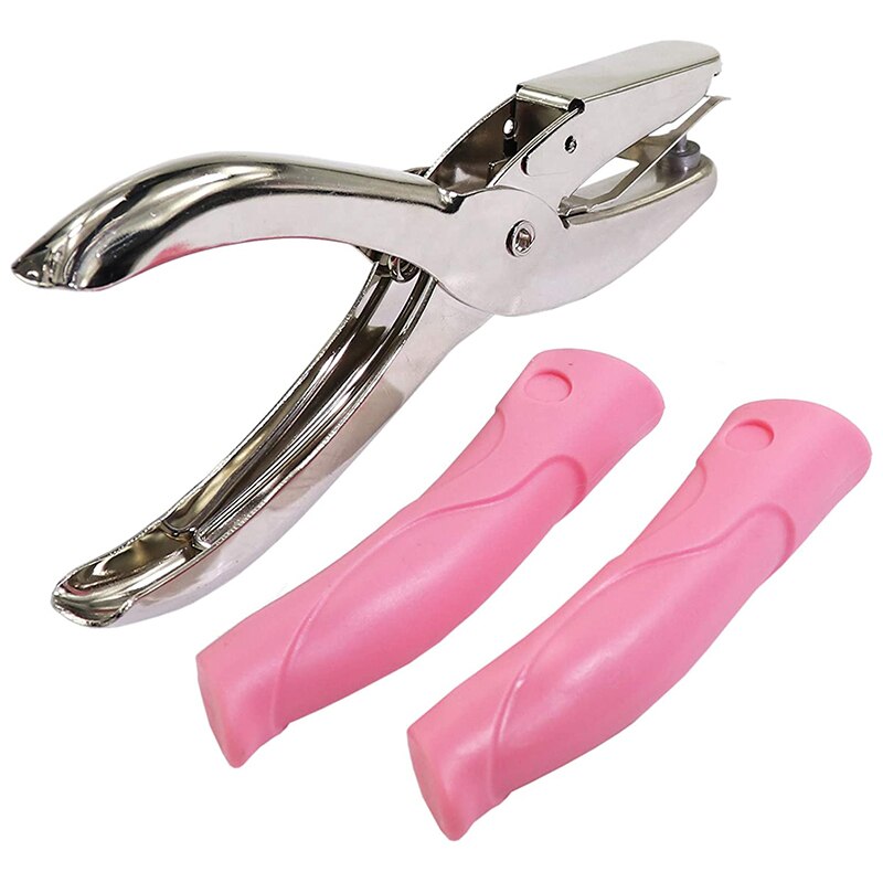 2 Grote Ronde Gaten + Medium Ronde Gaten Metalen Enkele Hand Perforator Hand-Held Punch Machine Handleiding Enkele gat
