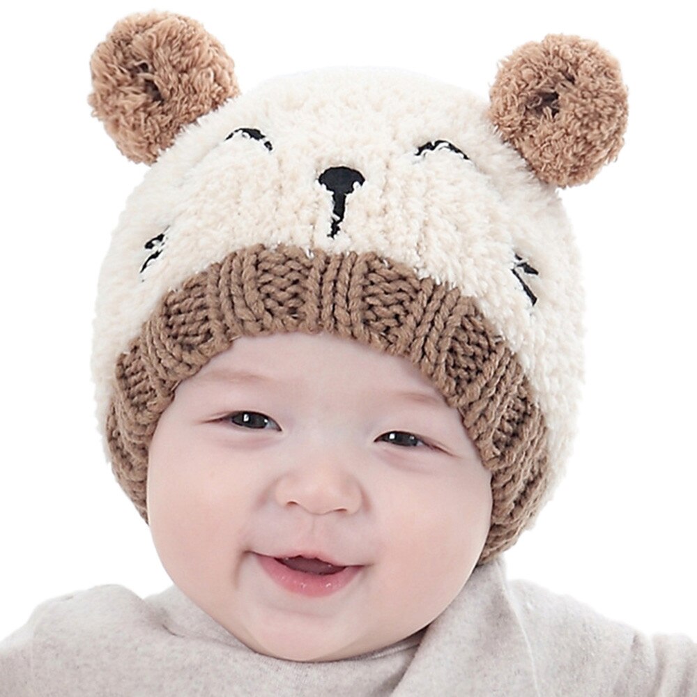 Baby Hoed Kinderen Cap Cap Voor Jongen Baby Peuter Kids Jongen Meisje Gebreide Kinderen Mooie Spits Zachte Hoed кепка Для Девочки: Beige