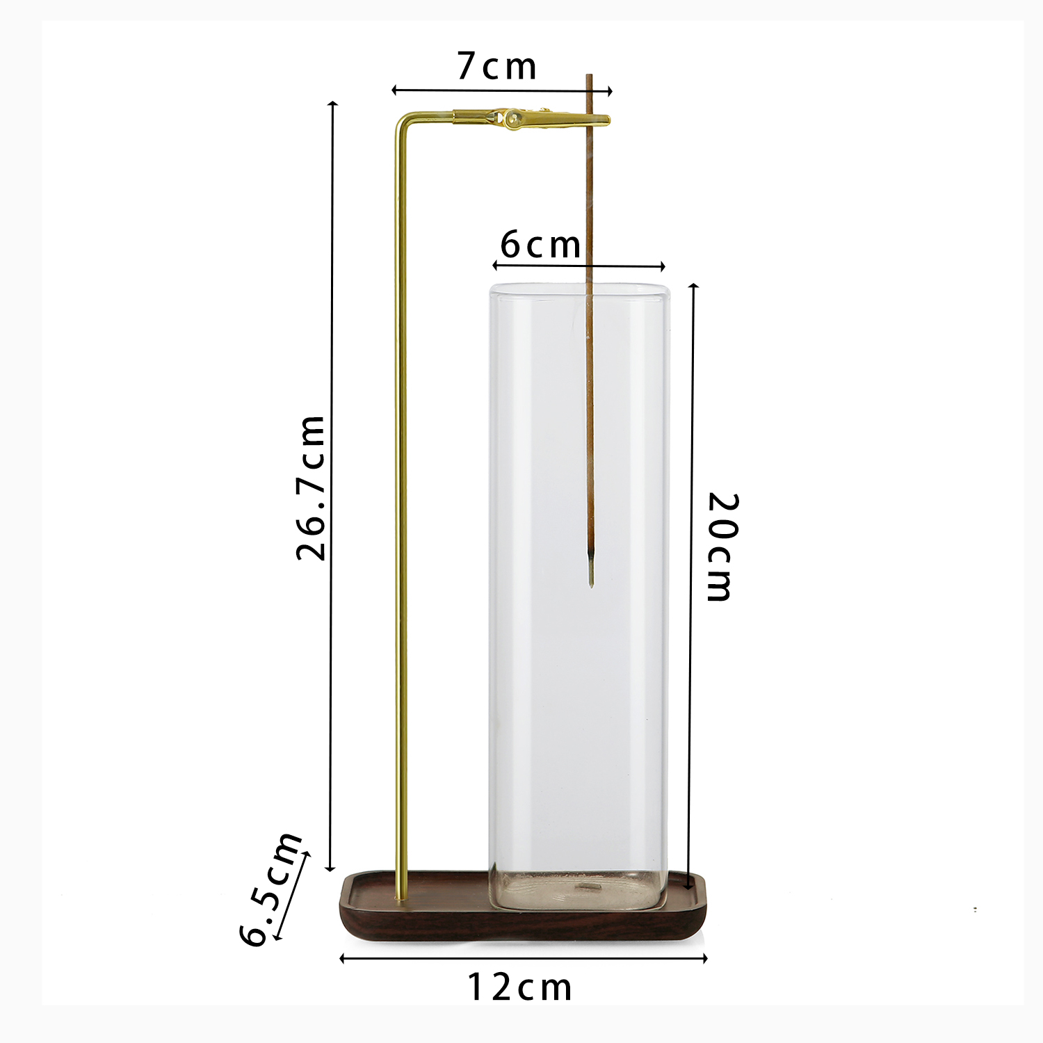 2 in 1 Incense Holder for Sticks Anti-Ash Flying Incense Burne with Removable Glass Ash Catcher and Incense Sticks Organizer