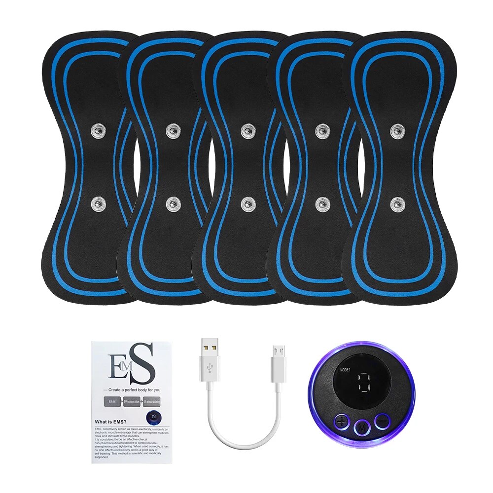 Tragbare ems Mikros trom Schmerz linderung Muskels timulator elektrische Puls Nacken Rücken massage gerät Mini Massage Patch mit Elektroden pads