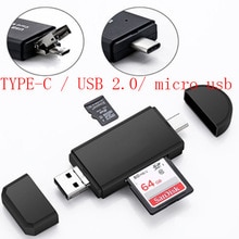 Type C micro USB 3 In 1 Kaartlezer High-speed USB2.0