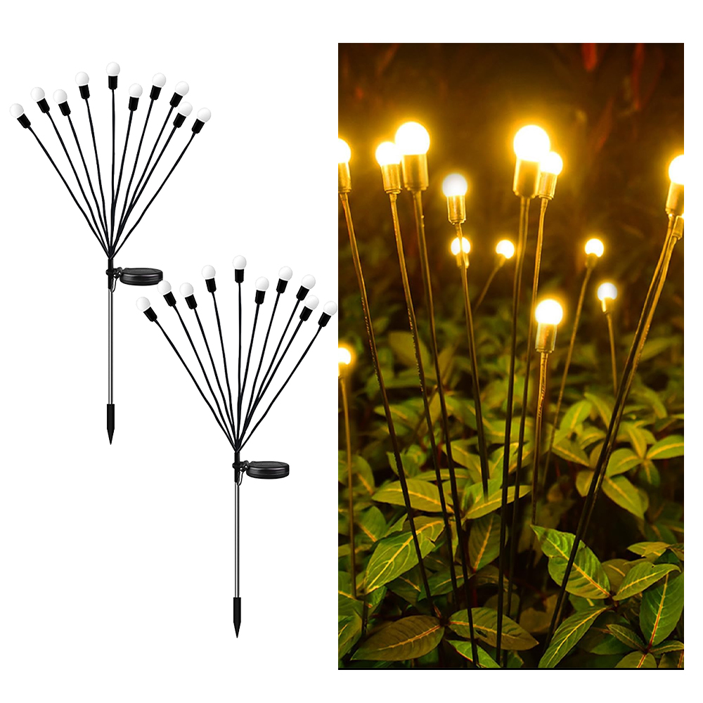 1pc stk . 6/8/10 led-pakke med solcelledrevne ildfluelys, opgraderede solcelledrevne havelys udendørs vandtætte solcelledrevne svajende landskabslys: Havblåt