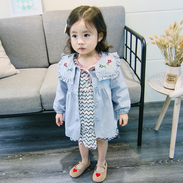 Manteau et veste à manches longues pour bébé fille, manteau pour enfant, cardigan pour bébé, printemps et automne, 18m,: Bleu / 3T