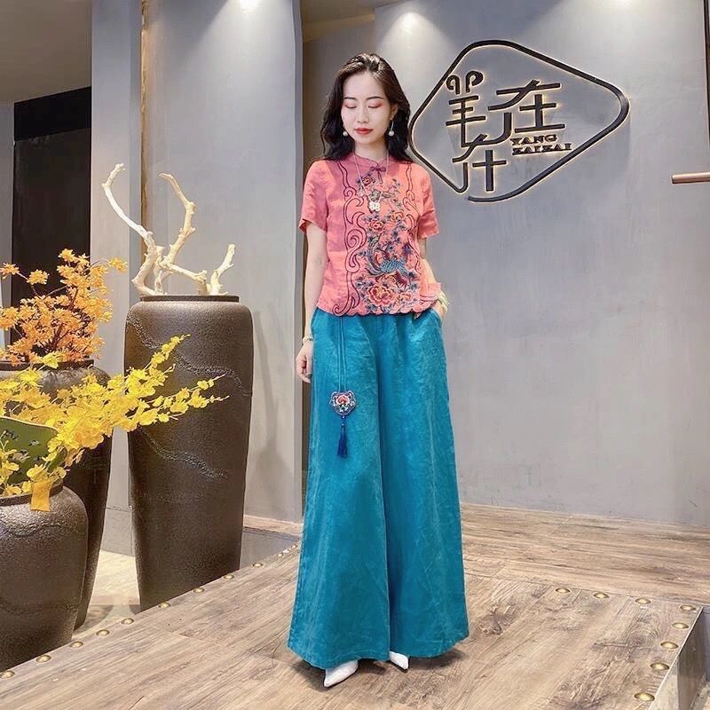 Vrouwen Tops Chinese Stijl Traditionele Dagelijks Hanfu Tang Pak Oude Chinese Kleding Voor Vrouwen Prachtige Geborduurde Kleding