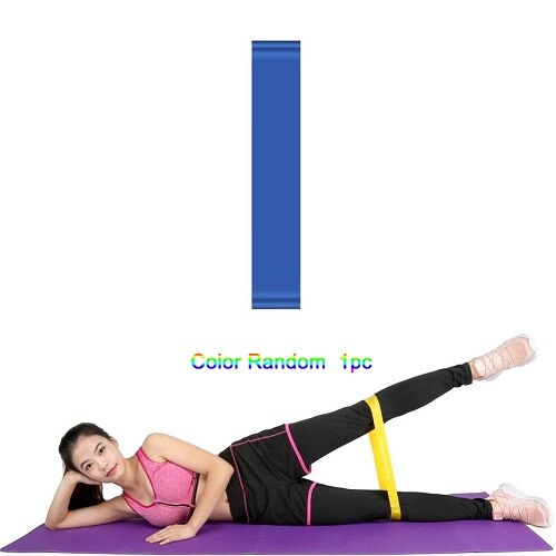 Modstandsbånd elastiske bånd til fitness loop yoga pilates hjemme gym træningsudstyr træningstræning træk elastik op: 1pc tilfældig farve