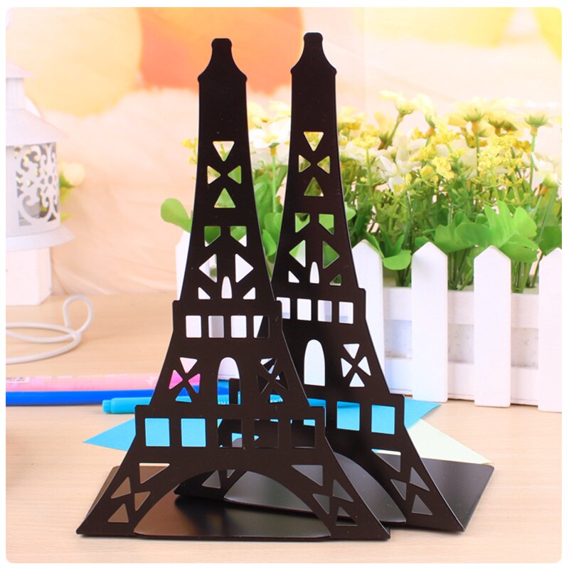 2 pièces/ensemble tour Eiffel étagère grand métal serre-livres support de bureau Stand pour livres organisateur papeterie
