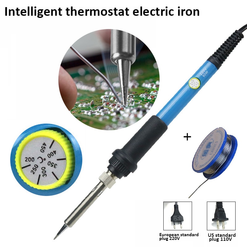 60w 110v 220v elektriska lödjärn justerbar temperatur svetsning lödbearbetningsstation värmepennsvets reparationsverktyg