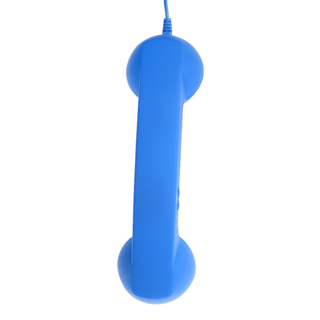 Auricular Retro clásico para teléfono, minimicrófono, altavoz, receptor de llamadas, color azul, 3,5mm