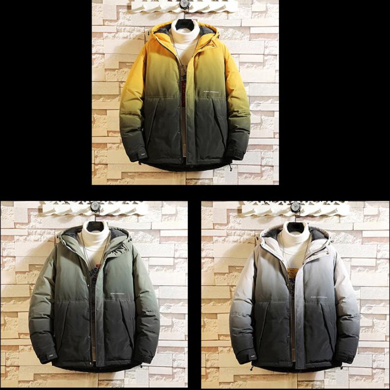 Jas heren casual capuchon parka winter heren patchwork katoenen slim fit jas dikke warme herenjas met rits