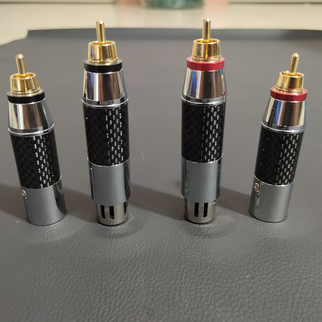 Adattatore Jack Audio di alta qualità bilancia in fibra di carbonio spina da XLR a RCA connettore Ciao-fi XLR 3 spillo femmina a RCA maschio 2 pz/impostato