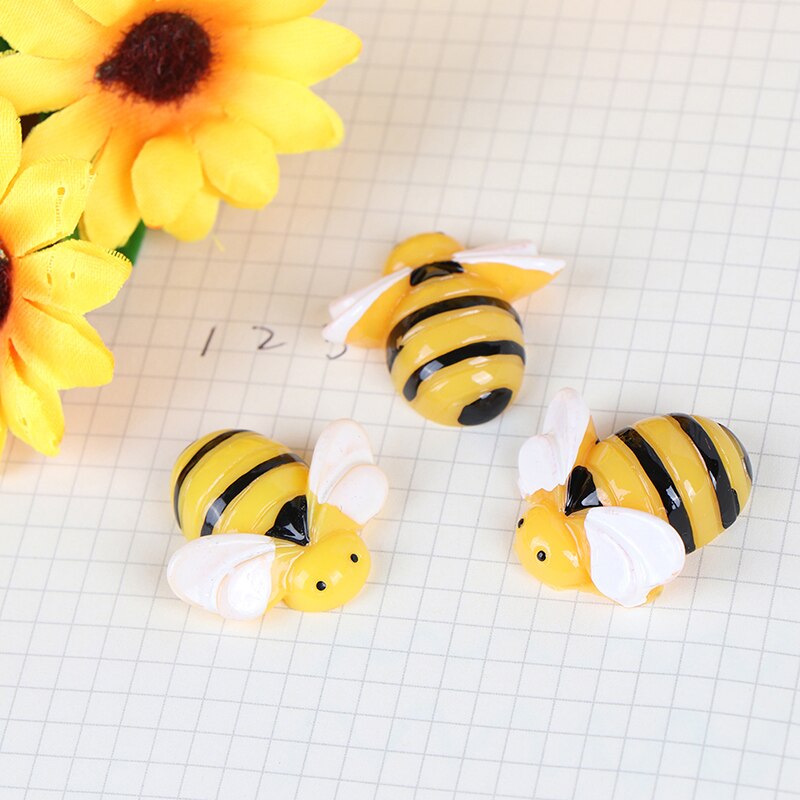 10pcs Flat Back Resin Cabochon Bee DIY Flatback Scrapbooking Embellishment Craft Decoration Craft Making Accessories