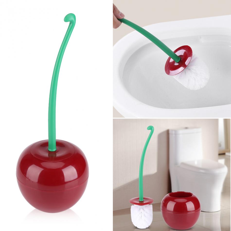 Toliet Borstel Met Bus Cherry-Vorm Cleaning Houder Staande Set Toilet Badkamer Clearing Tool Hotel Clear Borstel