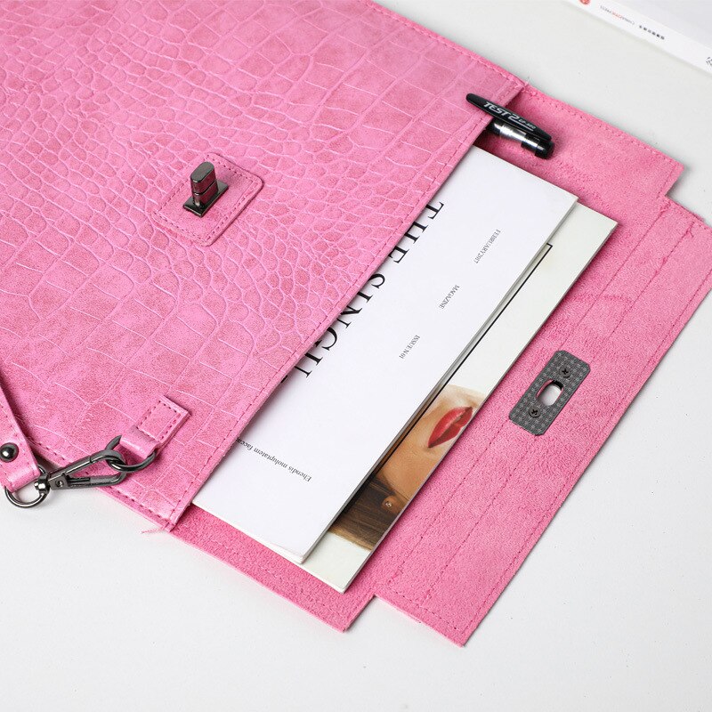 PU Leather Women's Notebook Bag Waterproof Ipad Tablet Handbag Briefcases Documents Pouch Business Office Accessories